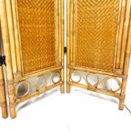 Vintage Rieten Rotan Bamboe Kamerscherm Roomdivider thumbnail 4