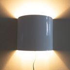 Vintage Halfronde Wandlamp - Wit Metaal thumbnail 4