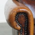 Vintage Stoere Schapenleren Armchair Met Een Hoge Rug En Een Goed Zitcomfort thumbnail 10