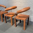 Set Van 4 Lederen Arcosa Stoelen Door Paola Piva thumbnail 8