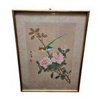 Vintage Chinees Schilderij Op Zijde Vogel thumbnail 6