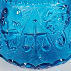 Empoli Glas - Vintage Vaas - Zodiac Dierenriem - Helder Blauw - Italie - 60'S thumbnail 4