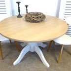 Prachtige Landelijke Ronde Eiken Tafel thumbnail 7