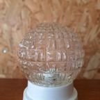 Vintage Plafoniere, Plafond Lamp, Helder Reliëf Glas thumbnail 4