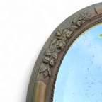 Oval Mirror / Plaster / Wood / 1930s / Facet Cut thumbnail 3