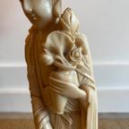 Quanyin Chinese Lamp Met Lotus Kap Vintage thumbnail 10