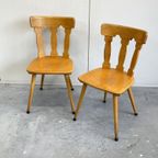 Set Vintage Stoelen Jaren 6O Keukenstoel Hout thumbnail 2