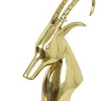 Enorme Vintage Gouden Ibex Gazelle Rams Kop Koperen Sculptuur Xl 56Cm thumbnail 11