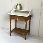Antiek Wastafel Kastje Brocante Kaptafel Wasmeubel thumbnail 8