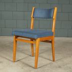 Set Van 6 Vintage Eetkamerstoelen – Blauw thumbnail 2