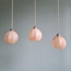 Art Deco Hanglamp In Roze Gespikkeld Glas (3 Beschikbaar) thumbnail 2