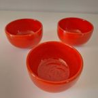 Set 3 Oranje Keramieke Schaaltjes Jaren 70 Tapas Schaal thumbnail 6
