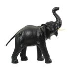 Grote Vintage Lederen Olifant Omersa Stijl Beeld Sculptuur 50cm thumbnail 8