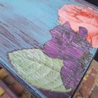 Bijzettafeltje - Krukje - Paars-blauw-bloemen - Boho Chic thumbnail 5