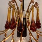 Murano Teardrop Hanglamp Kroonluchter Vintage Kristal thumbnail 9