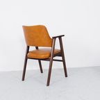 Set Houten Vintage Stoelen Bruin Cognac thumbnail 7