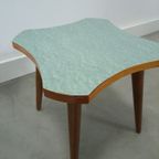 Bijzettafel Met Groen Blauw Formica Blad, Plantentafel Nr. 25 thumbnail 9