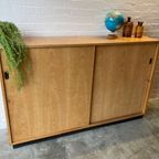 Vintage Mid-century (xl) Schoolkast,schuifdeurkast,dressoir thumbnail 6