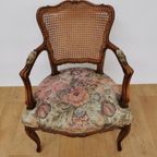 Brocante Vintage Franse Louis Xv Stoeltje, Fauteuil. 904 thumbnail 5