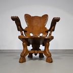 3 X Large Oak Claw Armchairs 1960S 70 X 70 X 90 Cm thumbnail 13