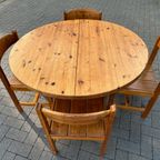 Vintage Eetkamerset – 6 Stoelen En Verstelbare Tafel thumbnail 8