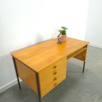 Fineer Hellerau Design Vrijstaand Bureau Met Lades Vintage thumbnail 7