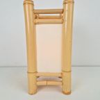 Vintage Bamboe Canvas Lamp Boho thumbnail 3
