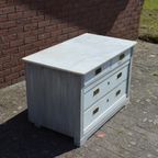 Oude Commode Met Marmer Blad Ladekast Tv Meubel thumbnail 3