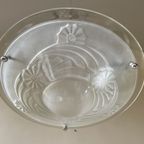Lamp Art Deco Jaren 30 Modernistisch Matglazen Schaal Frans thumbnail 6