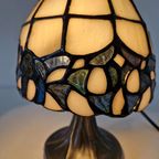 Vintage Glas In Lood Lampje Tiffany Stijl Lamp Schemerlamp thumbnail 4