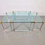 3 X Regency Peter Ghyczy Salontafel Bijzettafel T53 Messing thumbnail 2