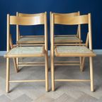 2 Vintage Klapstoelen / Eetkamerstoelen, Rotan, Zeer Net, Habitat Jaren 80 thumbnail 10