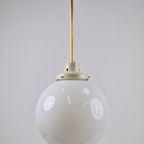 Vintage Bol Hanglamp Schoollamp Koper Stang Art Deco ‘50 thumbnail 13