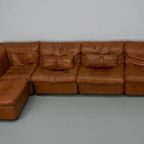 Vintage Cognac Leren Modulaire Hoekbank Van <<<brand>>>, Duitsland 1970 thumbnail 17
