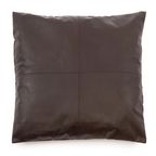 Bazar Bizar | De Four Panel Leather Kussenhoes - Chocolade - 60x60 thumbnail 2
