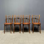 Set Van 4 Franse Cafe Stoelen Met Sierlijke Zittingen thumbnail 3