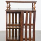 Geweldige En Unieke Grote Antieke Engelse Eikenhouten Bibliotheek Boekenmolen thumbnail 8