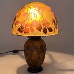 Art Nouveau Tafellamp In Gallé Stijl Muchroom, Eind 20e Eeuw. thumbnail 4