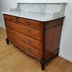 Vintage Frans Dressoir Commode, Ladekast Badkamermeubelmet Marmer Blad 311 thumbnail 8