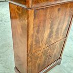 Zeldzame Mahonie Secretaire Met Marmeren Bovenblad 19e Eeuw thumbnail 5