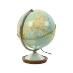 Verlichte Wereldbol Lamp 1965 Standaard Globe Nederlands Gdp Italië thumbnail 14