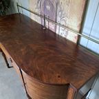 Notenhouten Dressoir, Sidetable, Console Met Messing Hekwerk thumbnail 4