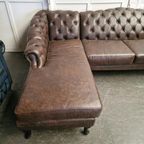 Acme Classic Chesterfield Bank – Vintage Bruin, Leer thumbnail 2
