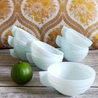 Franse Vintage Opaline Koffiekopjes (set Van 9), Jaren '30, Art Deco, Duck Egg Blue thumbnail 2