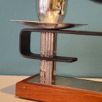 Vintage Teak Kandelaar Kaarsenhouder Chrome thumbnail 11