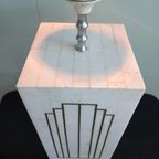 Italiaanse Jaren 70 Deco/romeo Rega Style Marmer Inlay Lamp thumbnail 4
