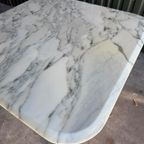 Vintage Carrara Marmeren Eettafel, Italië 1980 thumbnail 9