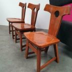 Brutalist Vintage Eiken Stoelen Jaren 60 thumbnail 5