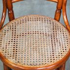 Originele Antieke Thonet Stoel Met Geweldige Kleuren En Een Rieten Zitting thumbnail 3