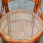 Originele Antieke Thonet Stoel Met Geweldige Kleuren En Een Rieten Zitting thumbnail 8